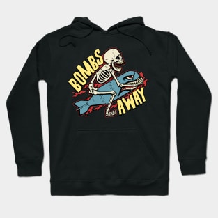 Bombs Away Skeleton Bomber Nose Art Hoodie